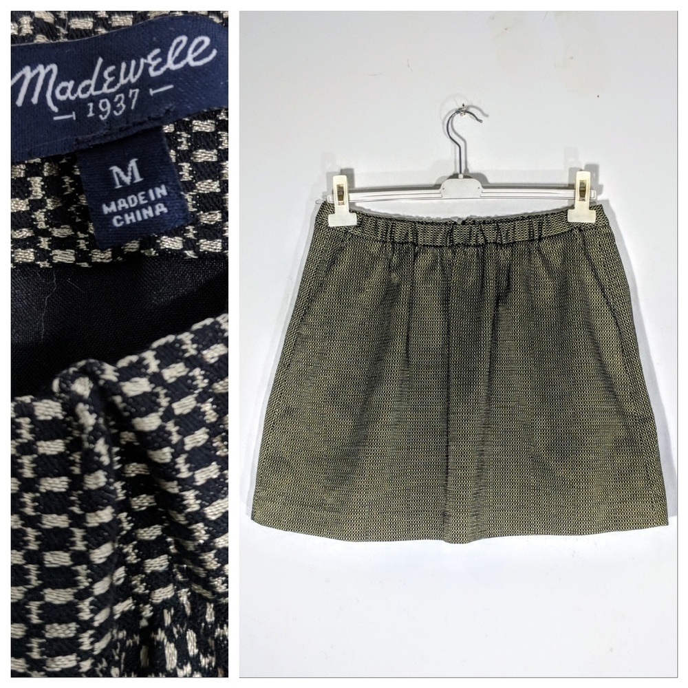 Madewell Gold Tweed Metallic Mini Skirt Preppy Collegiate